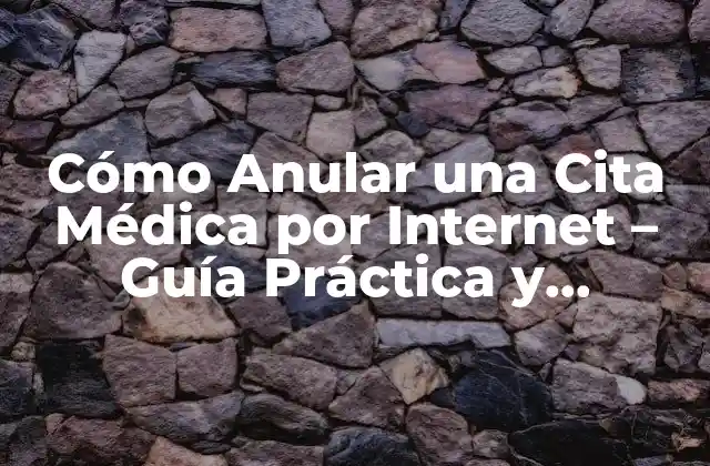 Cómo Anular una Cita Médica por Internet – Guía Práctica y Actualizada