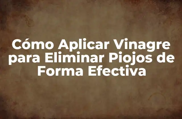 Cómo Aplicar Vinagre para Eliminar Piojos de Forma Efectiva