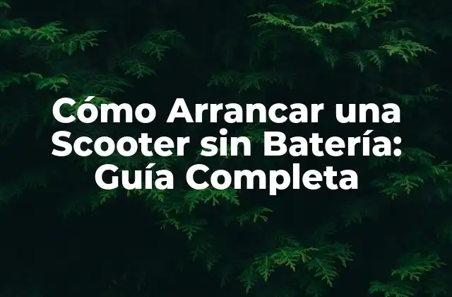 Cómo Arrancar una Scooter sin Batería: Guía Completa 2 ¿Por qué es importante saber como Arrancar una Scooter sin Batería?