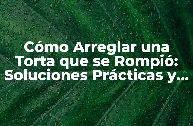 Identificar el Problema: Causas Comunes de la Rotura de Tortas