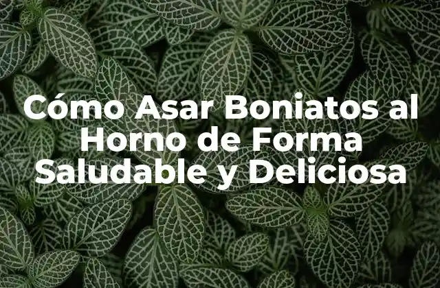 ¿Por qué Asar Boniatos al Horno es una Opción Saludable?