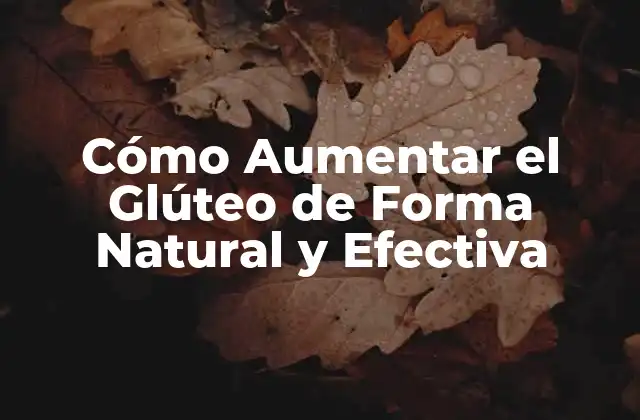 Cómo Aumentar el Glúteo de Forma Natural y Efectiva