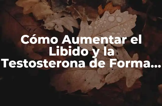 Cómo Aumentar el Libido y la Testosterona de Forma Natural
