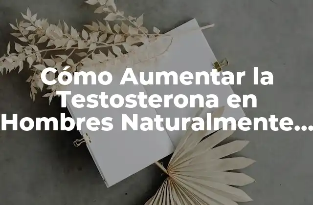 Cómo Aumentar la Testosterona en Hombres Naturalmente y de Forma Segura