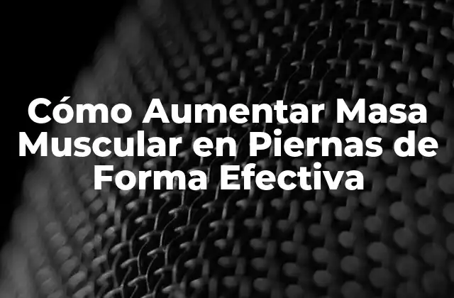 Cómo Aumentar Masa Muscular en Piernas de Forma Efectiva