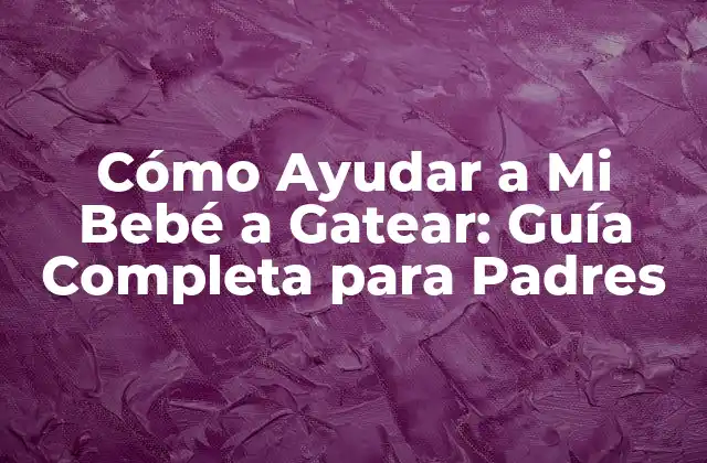 Cómo Ayudar a Mi Bebé a Gatear: Guía Completa para Padres