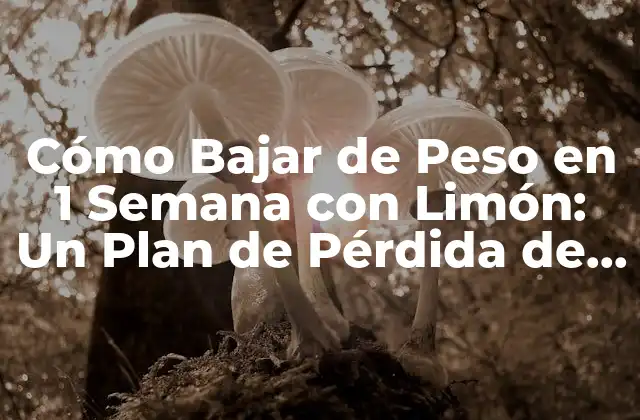 Cómo Bajar de Peso en 1 Semana con Limón: un Plan de Pérdida de Peso Natural