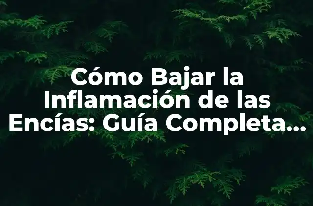 Cómo Bajar la Inflamación de las Encías: Guía Completa y Natural