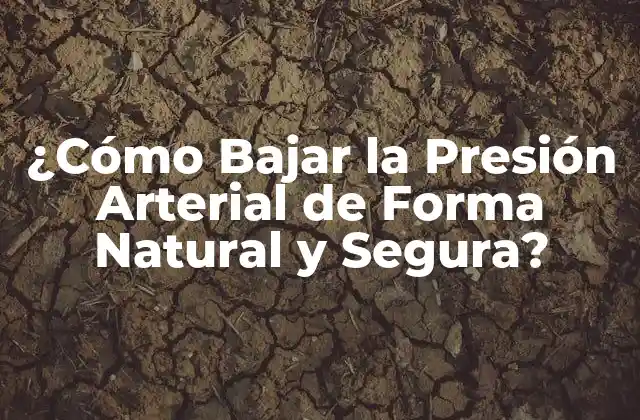 ¿cómo Bajar la Presión Arterial de Forma Natural y Segura?