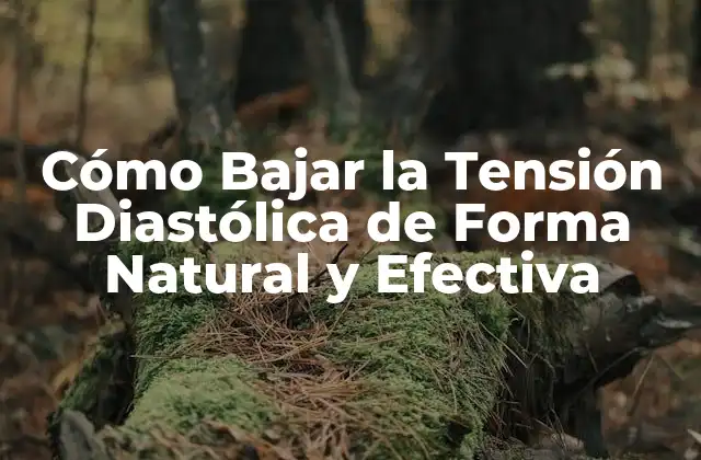 Cómo Bajar la Tensión Diastólica de Forma Natural y Efectiva
