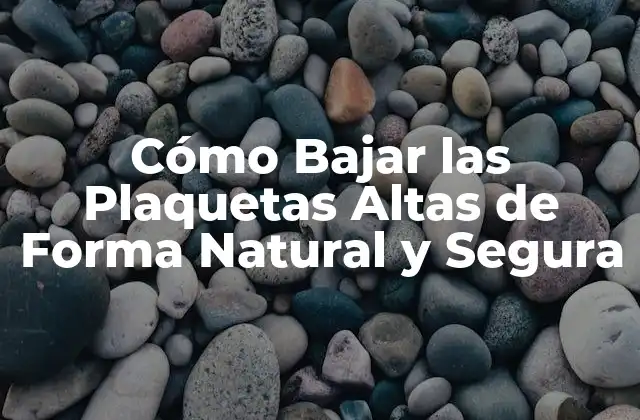 Cómo Bajar las Plaquetas Altas de Forma Natural y Segura