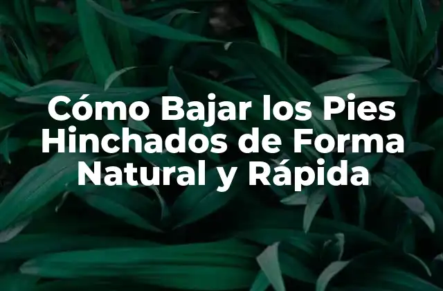 Cómo Bajar los Pies Hinchados de Forma Natural y Rápida