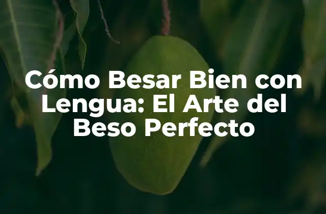 Cómo Besar Bien con Lengua: el Arte Del Beso Perfecto