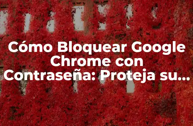 Cómo Bloquear Google Chrome con Contraseña: Proteja Su Navegación en Línea