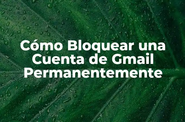 Cómo Bloquear una Cuenta de Gmail Permanentemente