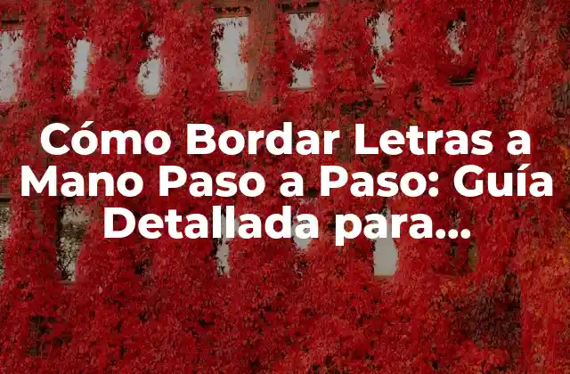 Cómo Bordar Letras a Mano Paso a Paso: Guía Detallada para Principiantes