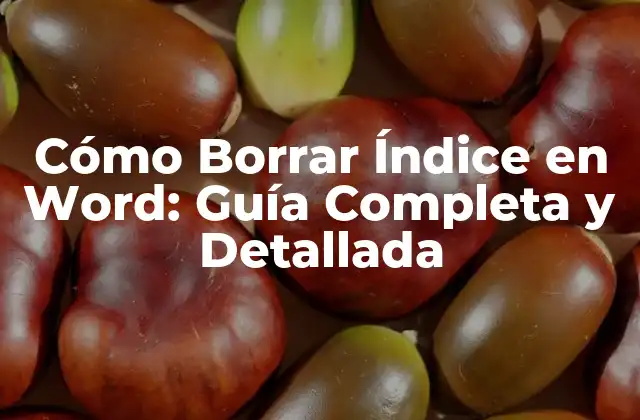 Cómo Borrar Índice en Word: Guía Completa y Detallada