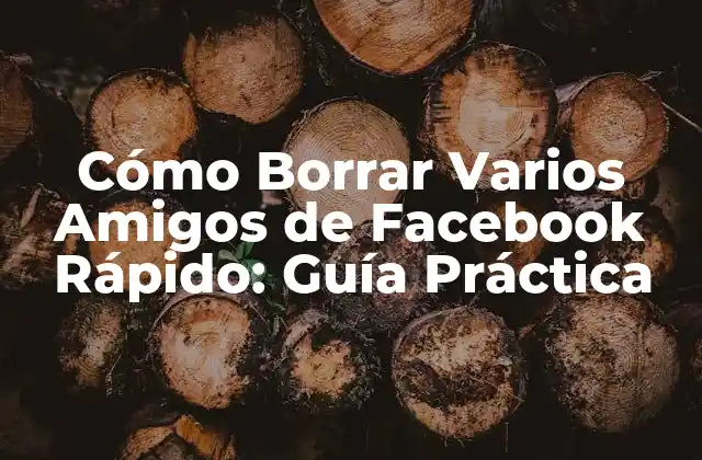 Cómo Borrar Varios Amigos de Facebook Rápido: Guía Práctica