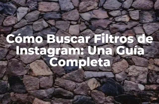 Cómo Buscar Filtros de Instagram: una Guía Completa