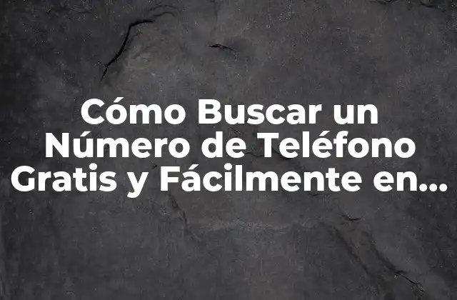 Cómo Buscar un Número de Teléfono Gratis y Fácilmente en Internet 2 ¿Por qué es Importante Encontrar un Número de Teléfono?