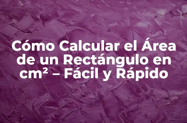 Cómo Calcular el Área de un Rectángulo en Cm² – Fácil y Rápido