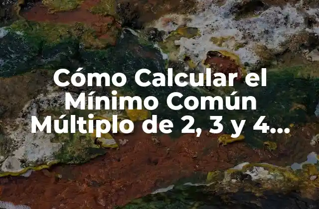 Cómo Calcular el Mínimo Común Múltiplo de 2, 3 y 4 (mcm de 2, 3 y 4) 2 ¿Qué es el Mínimo Común Múltiplo?
