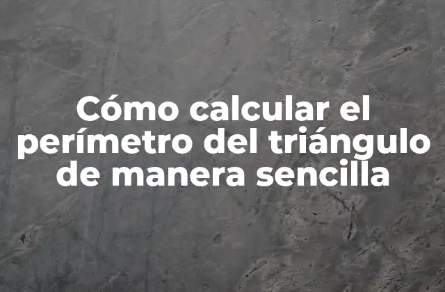 Cómo Calcular el Perímetro Del Triángulo de Manera Sencilla