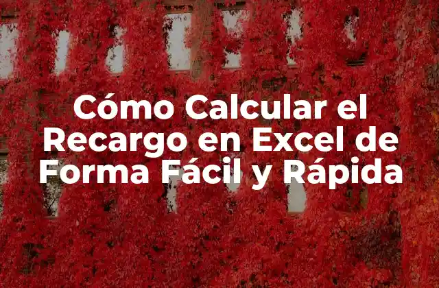 Cómo Calcular el Recargo en Excel de Forma Fácil y Rápida