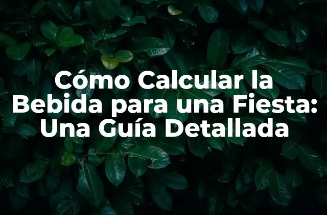 Cómo Calcular la Bebida para una Fiesta: una Guía Detallada