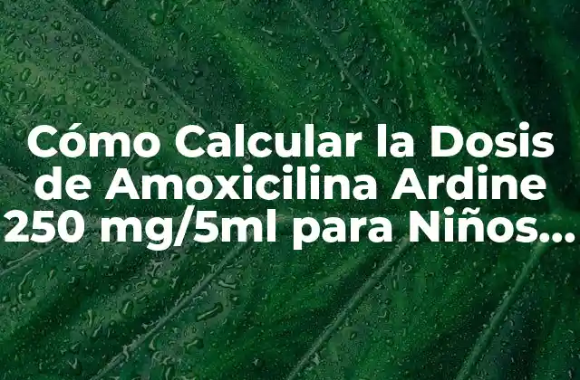 Cómo Calcular la Dosis de Amoxicilina Ardine 250 Mg/5ml para Niños y Adultos