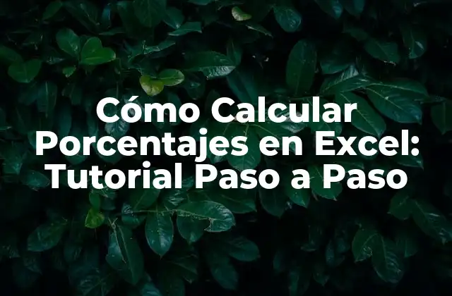 Cómo Calcular Porcentajes en Excel: Tutorial Paso a Paso