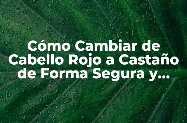 Cómo Cambiar de Cabello Rojo a Castaño de Forma Segura y Permanente