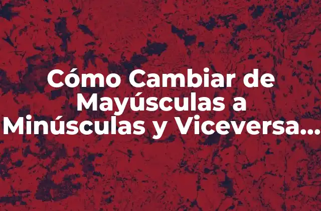 Cómo Cambiar de Mayúsculas a Minúsculas y Viceversa en Excel