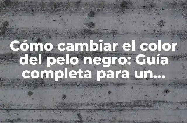 Cómo Cambiar el Color Del Pelo Negro: Guía Completa para un Nuevo Look