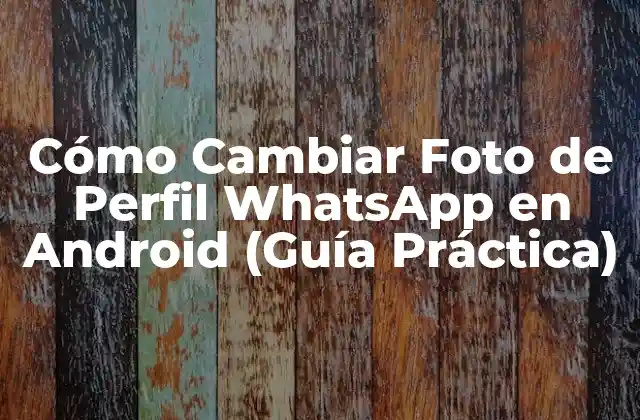 Cómo Cambiar Foto de Perfil Whatsapp en Android (guía Práctica)