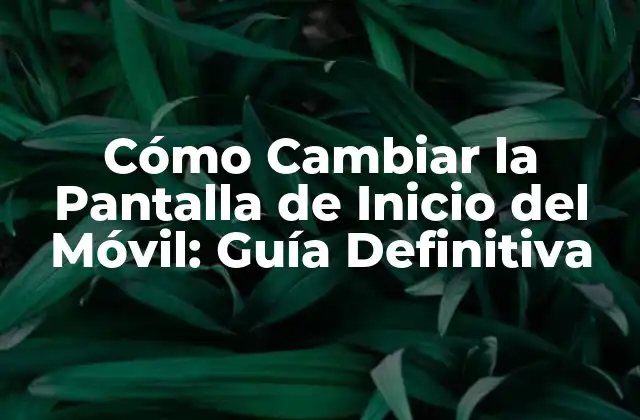 Cómo Cambiar la Pantalla de Inicio Del Móvil: Guía Definitiva