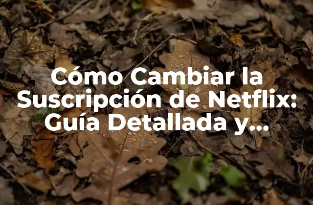 Cómo Cambiar la Suscripción de Netflix: Guía Detallada y Actualizada