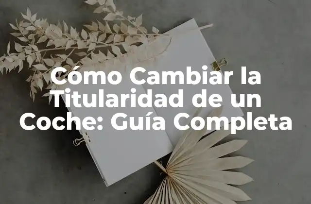 Cómo Cambiar la Titularidad de un Coche: Guía Completa