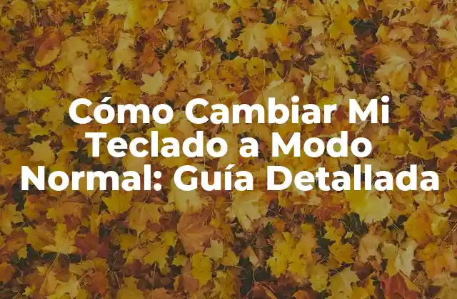 Cómo Cambiar Mi Teclado a Modo Normal: Guía Detallada 2 Cómo Se Configura el Teclado en Modo No Deseado