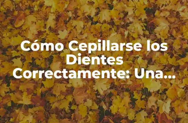 Cómo Cepillarse los Dientes Correctamente: una Guía Completa