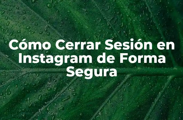 Cómo Cerrar Sesión en Instagram de Forma Segura
