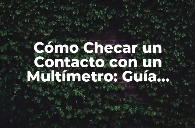Cómo Checar un Contacto con un Multímetro: Guía Práctica y Segura