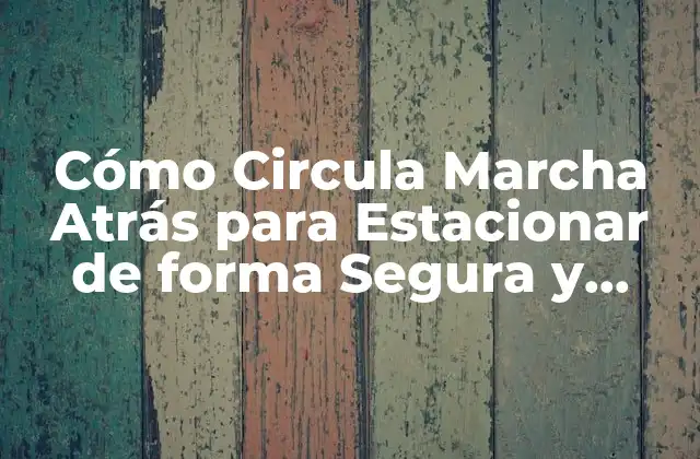 Cómo Circula Marcha Atrás para Estacionar de Forma Segura y Eficiente