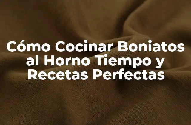 Cómo Cocinar Boniatos Al Horno Tiempo y Recetas Perfectas
