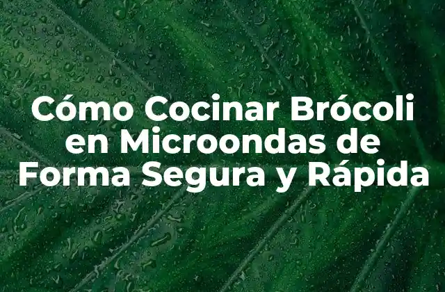 Cómo Cocinar Brócoli en Microondas de Forma Segura y Rápida