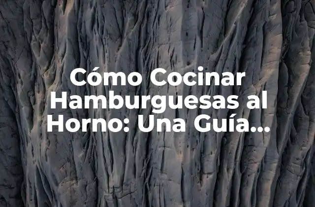 Cómo Cocinar Hamburguesas Al Horno: una Guía Definitiva