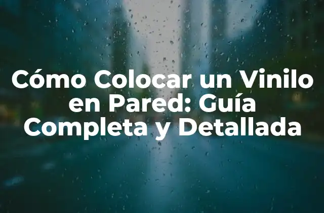 Cómo Colocar un Vinilo en Pared: Guía Completa y Detallada
