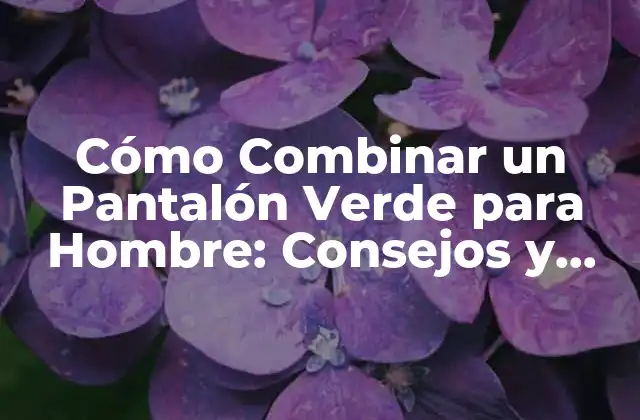 ¿Cuál es el Mejor Tipo de Verde para un Pantalón?