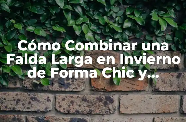 Cómo Combinar una Falda Larga en Invierno de Forma Chic y Atractiva