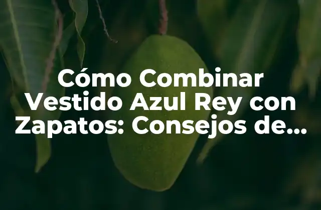 Cómo Combinar Vestido Azul Rey con Zapatos: Consejos de Moda 2 El Significado del Azul Rey en la Moda